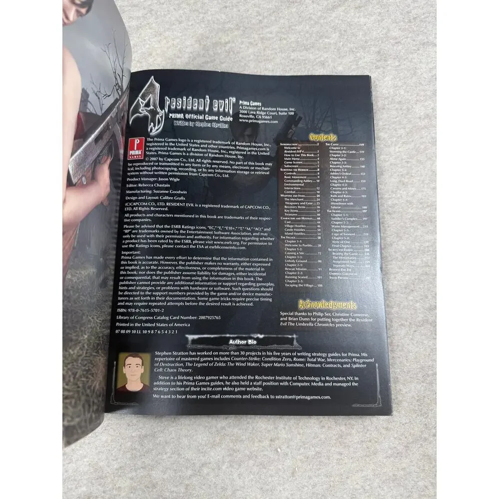 Resident Evil 4 Wii Edition Prima Official Strategy Guide Capcom No Poster